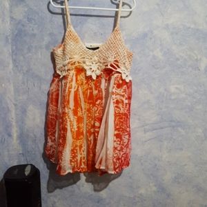 (3 FOR $20)Summer shirt, flowy double layer.